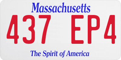 MA license plate 437EP4