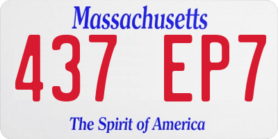 MA license plate 437EP7