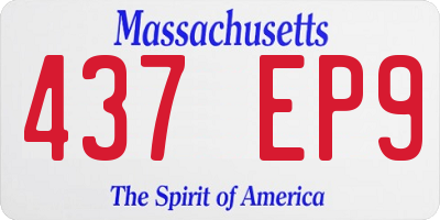 MA license plate 437EP9