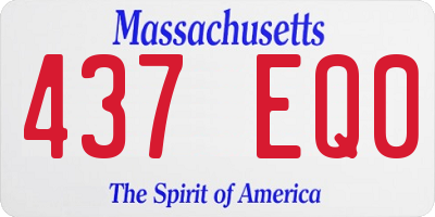 MA license plate 437EQ0