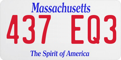 MA license plate 437EQ3