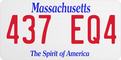 MA license plate 437EQ4