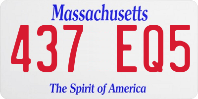 MA license plate 437EQ5