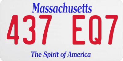 MA license plate 437EQ7