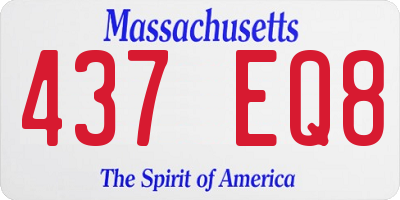 MA license plate 437EQ8