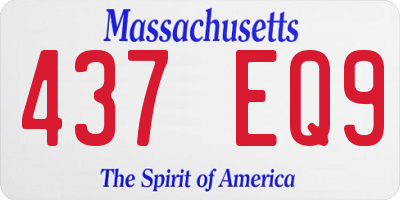 MA license plate 437EQ9