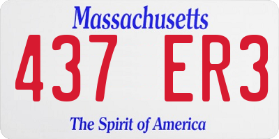 MA license plate 437ER3