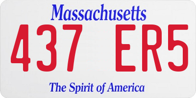MA license plate 437ER5