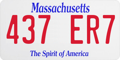 MA license plate 437ER7