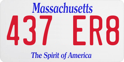 MA license plate 437ER8