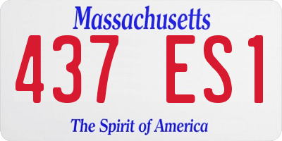 MA license plate 437ES1