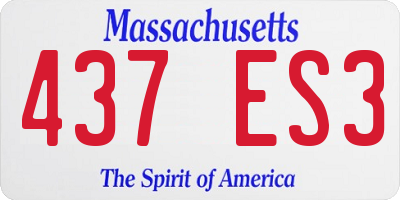 MA license plate 437ES3