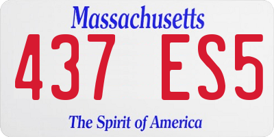 MA license plate 437ES5