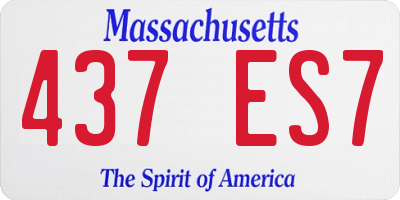 MA license plate 437ES7