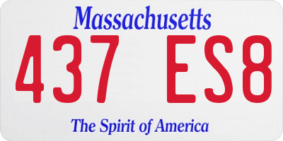 MA license plate 437ES8