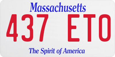 MA license plate 437ET0