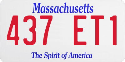 MA license plate 437ET1