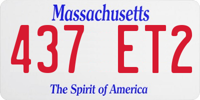 MA license plate 437ET2