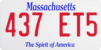 MA license plate 437ET5