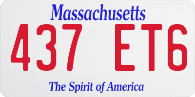 MA license plate 437ET6