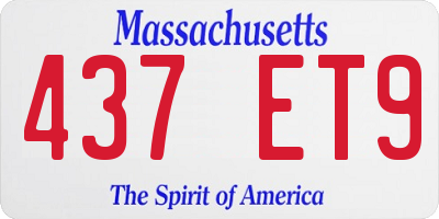 MA license plate 437ET9