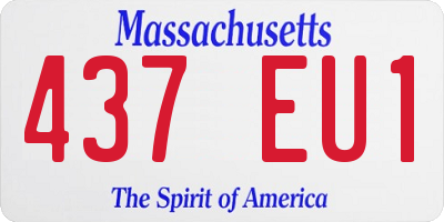 MA license plate 437EU1
