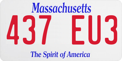 MA license plate 437EU3