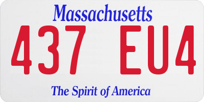 MA license plate 437EU4