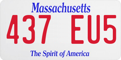 MA license plate 437EU5