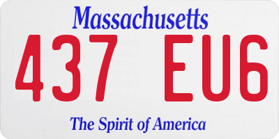 MA license plate 437EU6