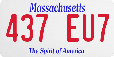 MA license plate 437EU7