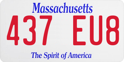 MA license plate 437EU8