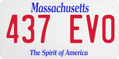 MA license plate 437EV0