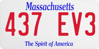 MA license plate 437EV3