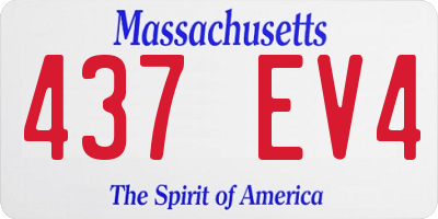 MA license plate 437EV4