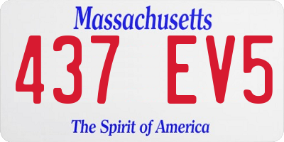 MA license plate 437EV5