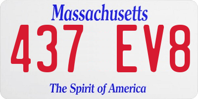 MA license plate 437EV8