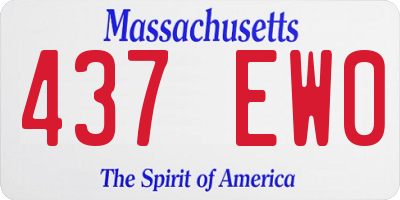 MA license plate 437EW0