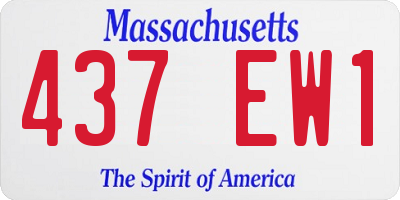 MA license plate 437EW1