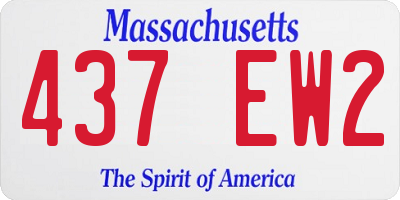 MA license plate 437EW2