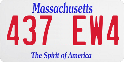 MA license plate 437EW4