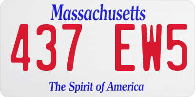 MA license plate 437EW5