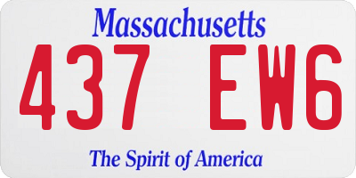 MA license plate 437EW6