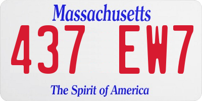 MA license plate 437EW7