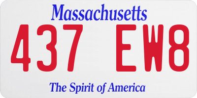MA license plate 437EW8