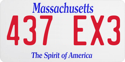 MA license plate 437EX3