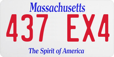 MA license plate 437EX4