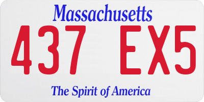 MA license plate 437EX5
