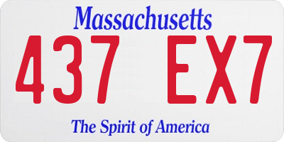 MA license plate 437EX7