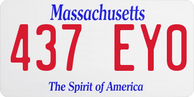 MA license plate 437EY0